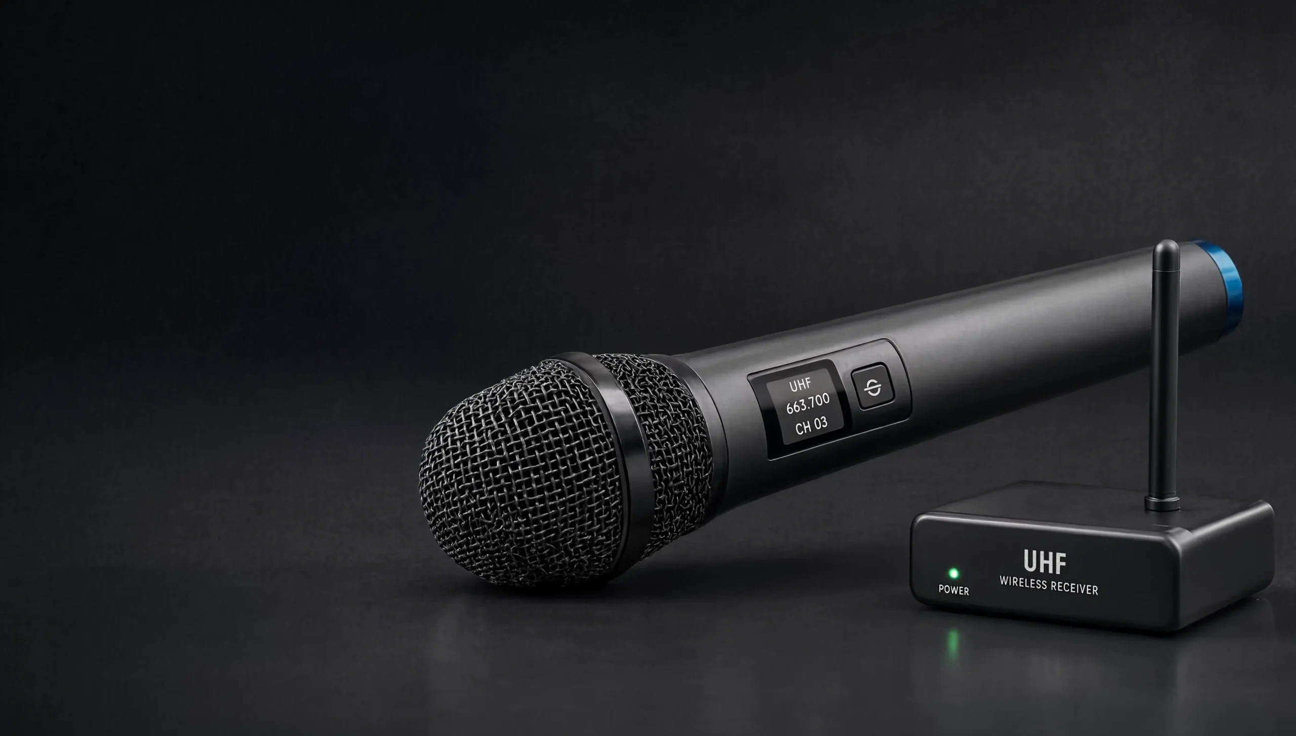 microfone sem fio UHF profissional